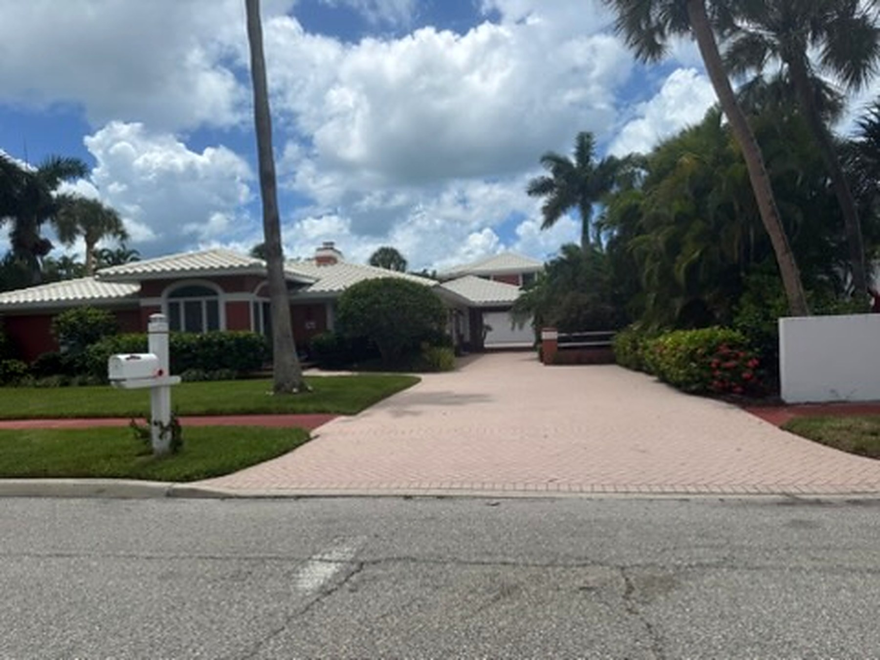 Brick paver driveway at a Florida home